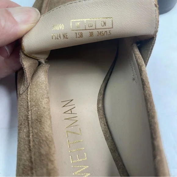 STUART WEITZMAN Women’s Palmer Brown Suede Penny Loafer Size US 7.5B EU38 Preppy - Picture 8 of 8